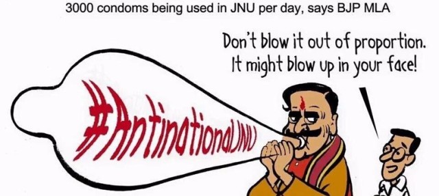 hillarious-tweets-on-BJP-MLA-for-condom-comments-JNU-niharonline